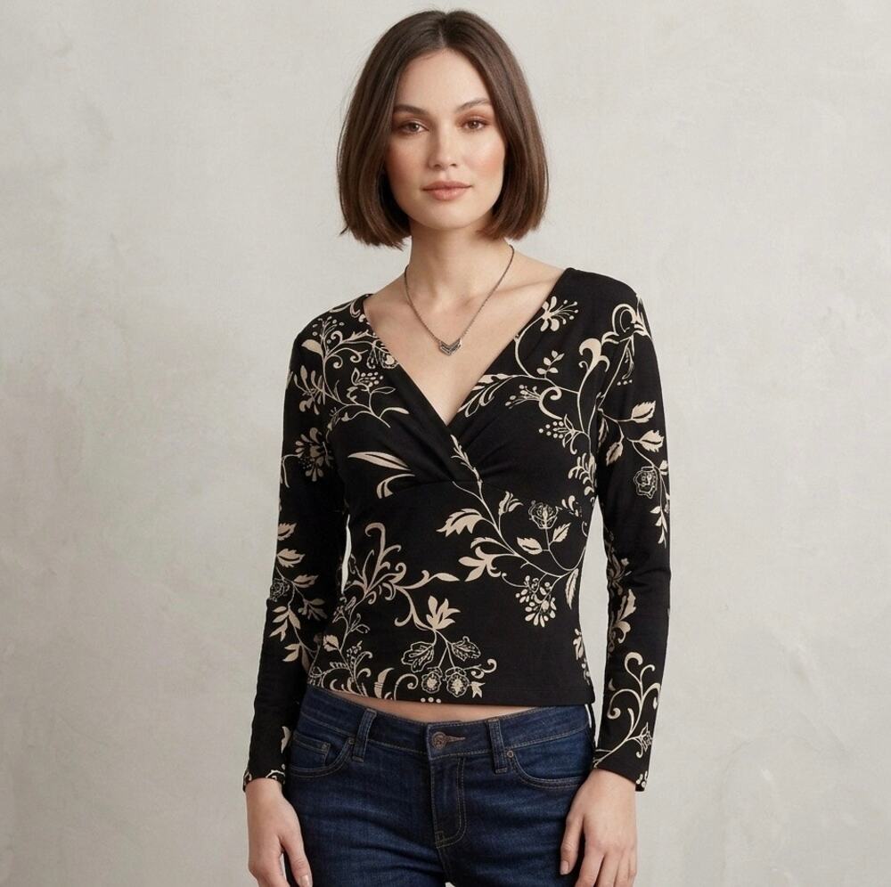 VTG‎ Nexxen Women’s Floral Whimsygoth Long Sleeve Top XL 90s Babydoll Y2k